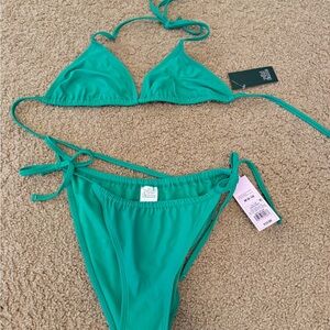 Wild Fable Green Bikini Set with Triangle Top